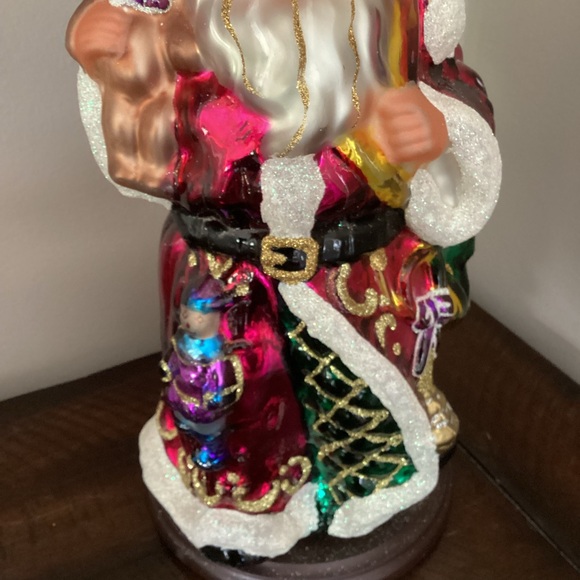 Thomas Pacconi Classics Santa Claus Hand Blown figurine wooden base vintage 14” - Picture 3 of 14